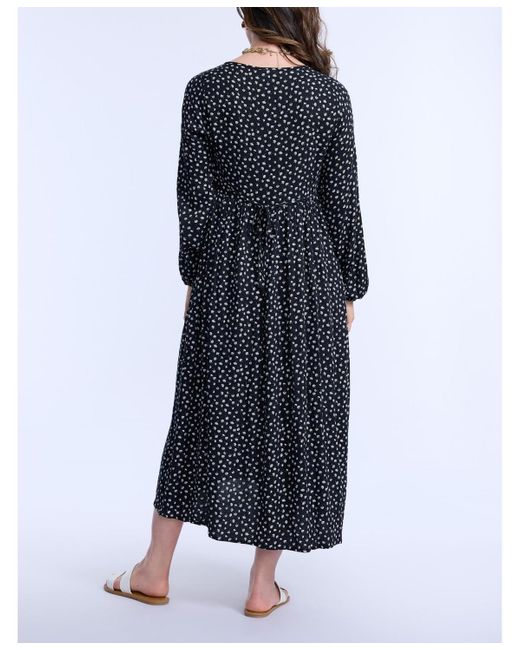 Motherhood Maternity Blue Maternity Long Sleeve Button Front Midi Dress