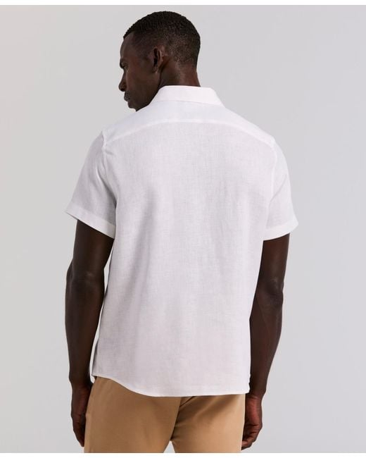 Perry Ellis White Solid Linen Shirt for men