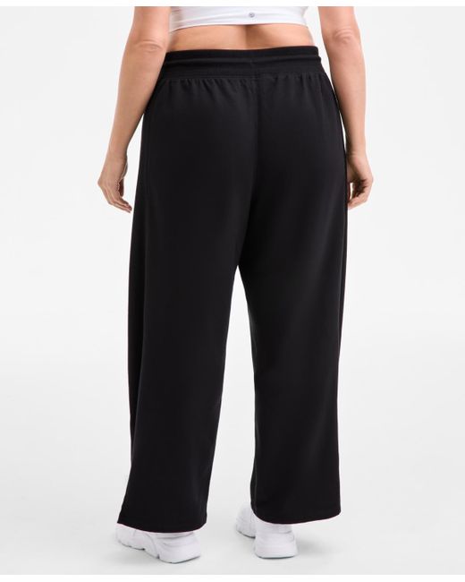 ID Ideology Black Plus Size Relaxed High-rise Fleece Pants