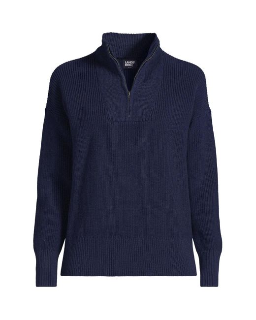 Lands' End Blue Drifter Pullover Sweater