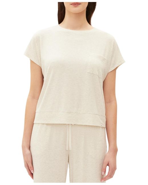 Gap White Body Ribbed Short-sleeve Pajama Top