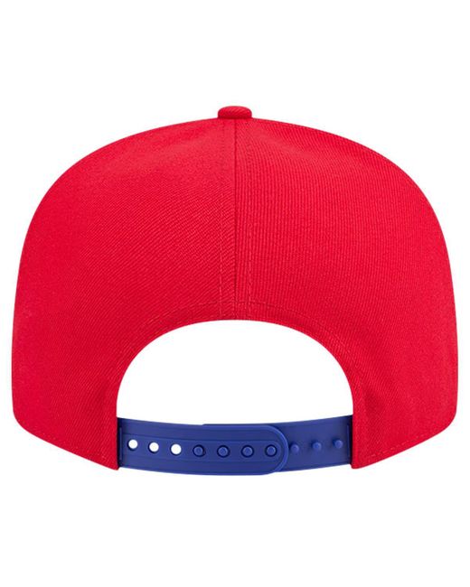 KTZ Red White/royal Philadelphia 76ers Throwback Gradient Tech Font 9fifty Snapback Hat for men