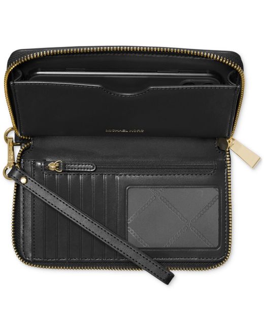 Michael Kors Black Michael Jet Set Large Flat Multifunction Nylon Phone Case