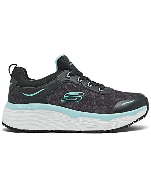 Skechers Synthetic Work Relaxed Fit - Max Cushioning Elite Slip-resistant -  Rastip Work Sneakers From Finish Line in Black, Teal (Black) - Lyst