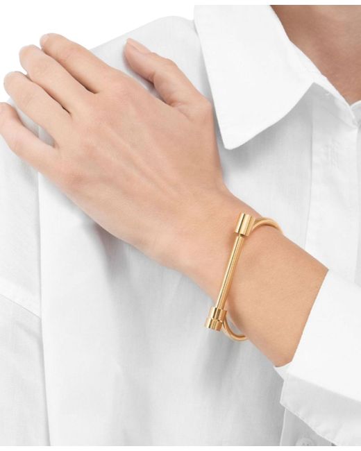 Adornia Metallic 14k -plated Screw Closure Bangle Bracelet