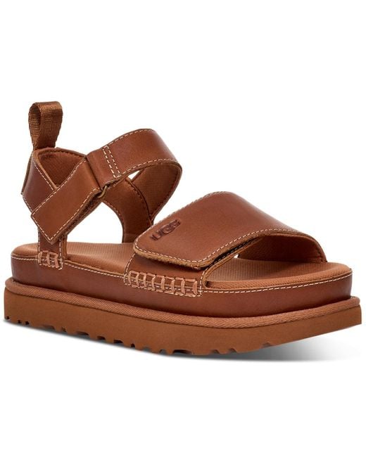 Ugg Brown Goldenstar Flat Platform Lug-sole Sandals