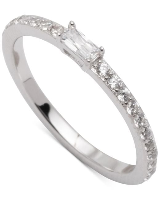 Ralph Lauren White Lauren Sterling Silver Cubic Zirconia Stack Ring