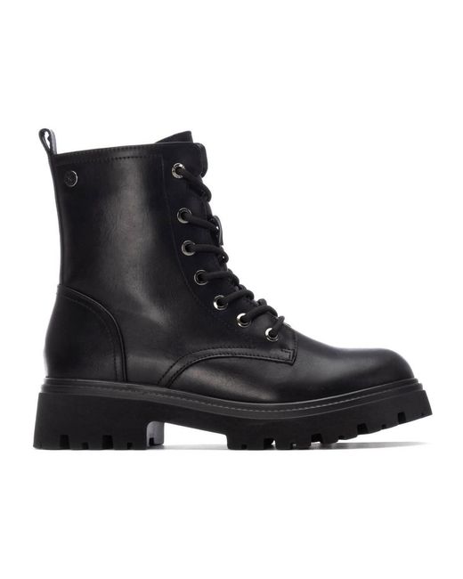 Xti Black Ankle Combat Booties