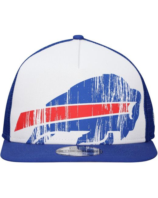 KTZ Blue White/royal Buffalo Bills Distressed 9fifty A-frame Snapback Hat for men