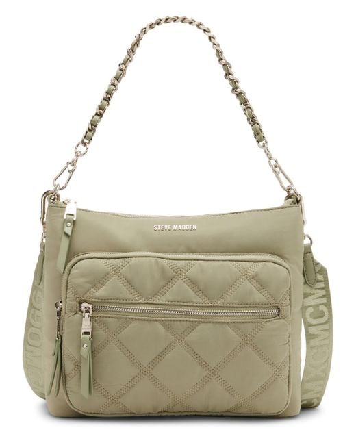 Steve Madden Metallic Forrest Nylon Quilted North South Crossbody