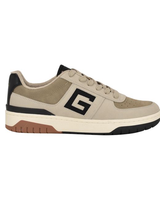 Guess White Nastele Branded Lace Up Casual Sneakers for men