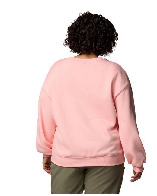 Columbia Pink Plus Size Aldermore Crewneck Sweatshirt