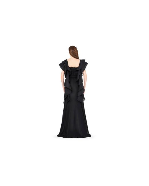 Amiri Black Cascading Sleeves Gown