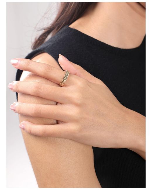 DEVATA Metallic Ribbed Band Ring