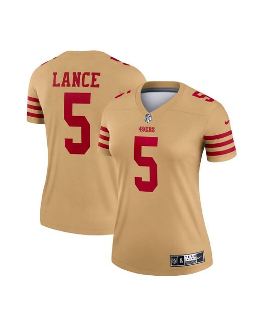 Nike Synthetic Trey Lance Gold San Francisco 49ers Team Inverted Legend ...