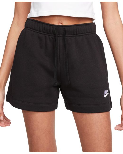 Nike Black Sportswear Club Fleece Mid-rise Shorts