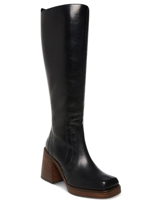 Steve Madden Andiee Stacked Wooden Platform Boots in Black | Lyst
