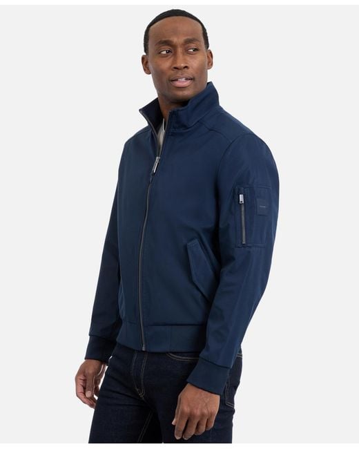 Calvin Klein Blue Ripstop Bomber Jacket for men