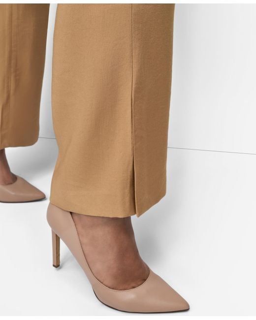 DKNY Natural Plus Size Sueded Canvas High-rise Pants