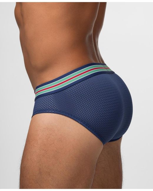 Rounderbum Blue Varsity Package Brief for men