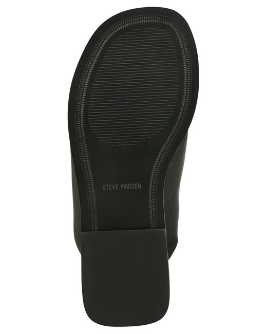 Steve Madden Black Split Toe Slip-on Flat Sandals