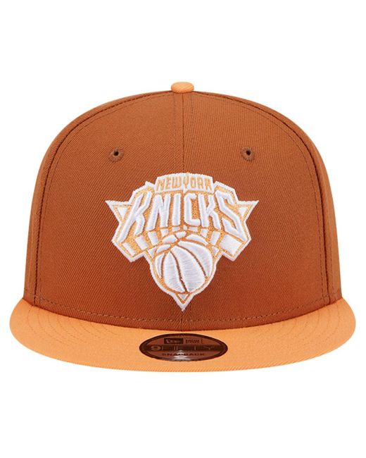 KTZ Brown/orange New York Knicks 2-tone Color Pack 9fifty Snapback Hat for men