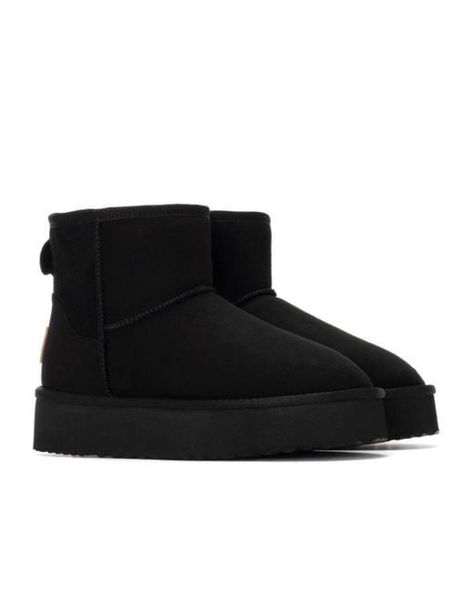 Xti Black Winter Suede Booties By