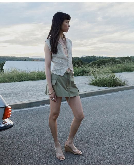 Mango Green Pockets Cargo Shorts
