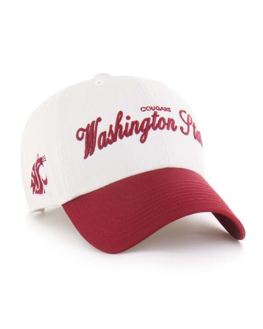 '47 Red White Washington State Cougars Contemporary Basics Foundation Clean Up Adjustable Hat for men