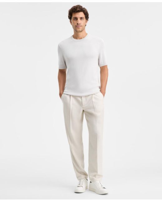 Alfani White Short-sleeve Seamless Sweater T-shirt for men