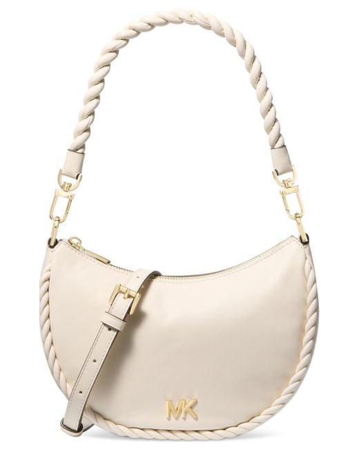 Michael Kors Natural Michael Kyla Small Leather Convertible Pouchette