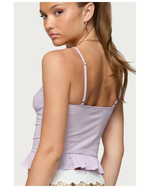 Edikted Purple Martie Peplum Tank Top