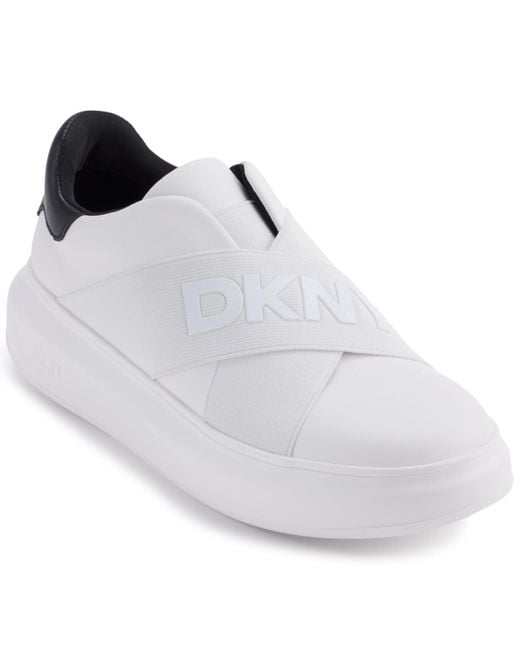 DKNY Women's White Jaye Slip On Sneakers