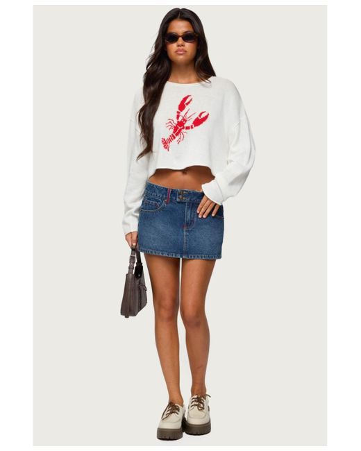Edikted Gray Lobster Babe Oversized Knit Top