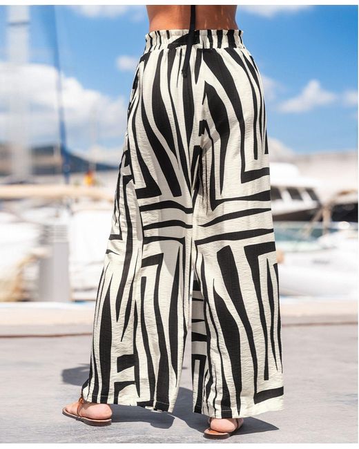 CUPSHE Black High Frequency Abstract Pants