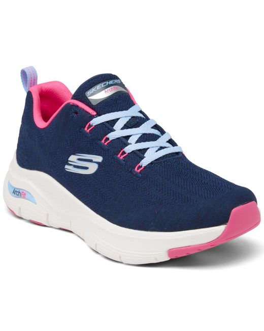Skechers Lace Arch Fit Comfy Wave Arch Support Walking Sneakers From