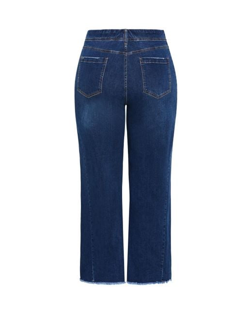 City Chic Blue Harley Fit Aliya Wide Leg Jean