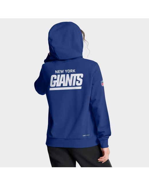 Nike Blue New York Giants Sideline Standard Issueâ Initial Homeâ Dri-fit Hoodie