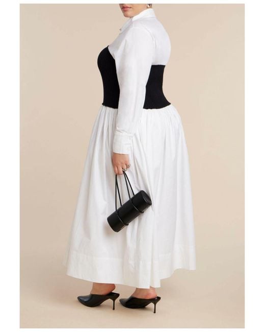Eloquii White Plus Size Sweater Twofer Shirt Dress