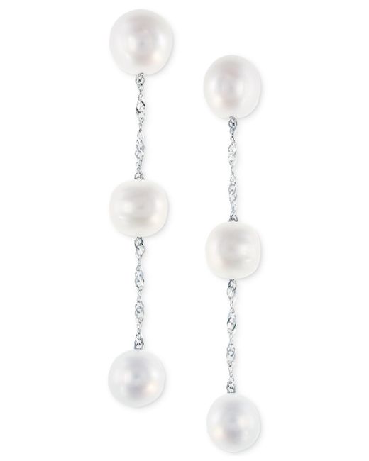 Effy Metallic Effy Cultured Freshwater Pearl Triple Drop Earrings