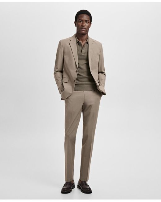 Mango Natural Milan Slim-fit Suit Pants for men