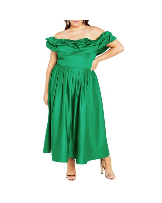City Chic Green Mayah Dress