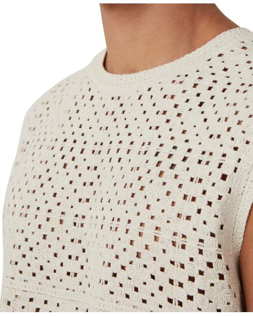 Cotton On Gray Crochet Muscle Top for men