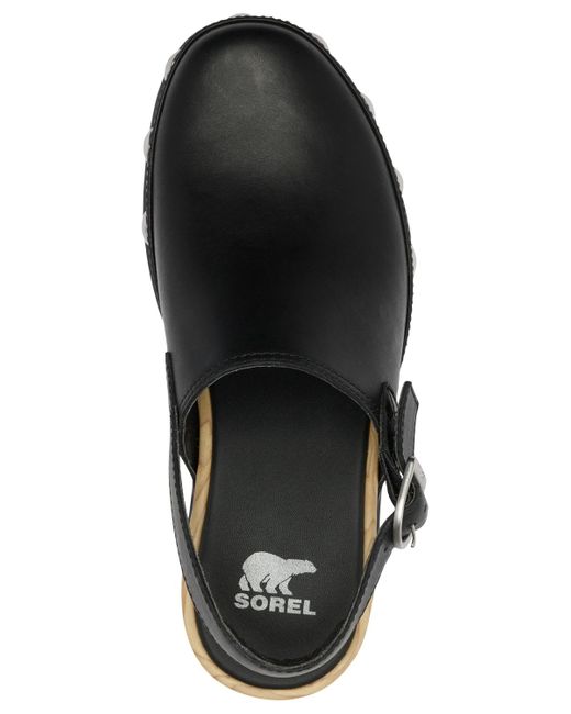 Sorel Black Roamn Studded Slip On Clogs