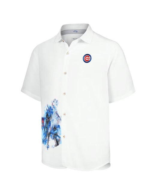 Tommy Bahama Blue White Chicago Cubs Veracruz Ace Islanders Button-up Shirt for men