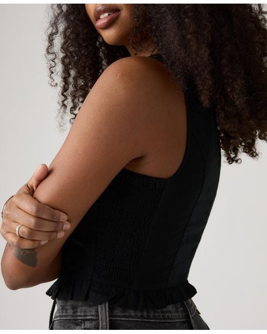 Levi's Black Teagan Mini Eyelet Blouse