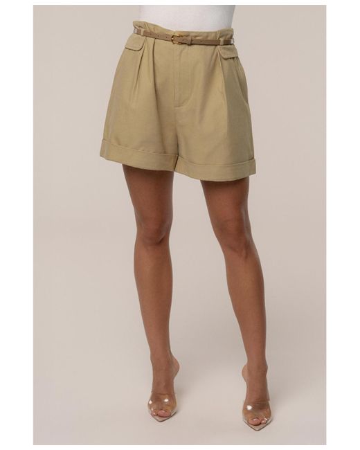 JLUXLABEL Natural Belted Cargo Shorts