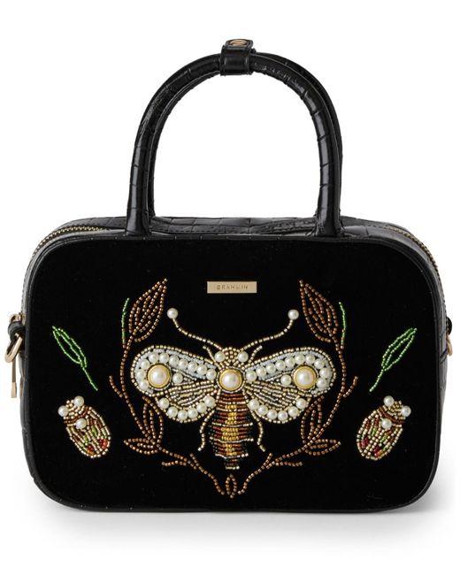 Brahmin Black Mara Attenborough Satchel Bag