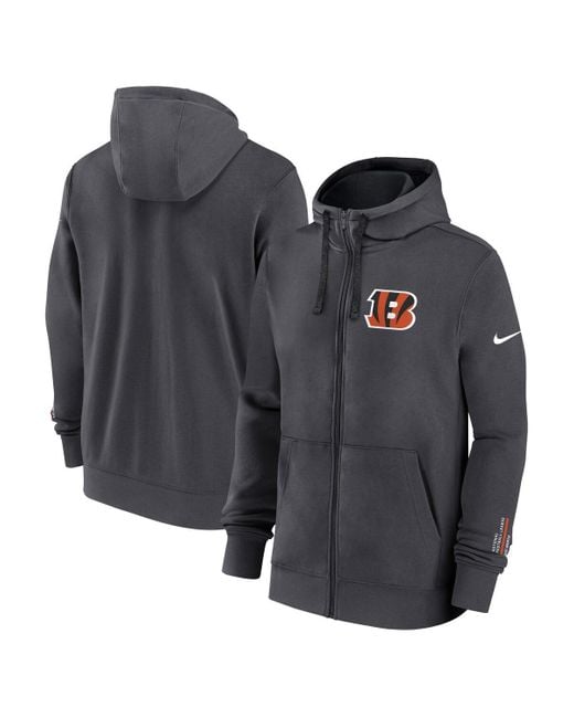 Nike Gray Cincinnati Bengals Primetime Club Full-zip Hoodie for men
