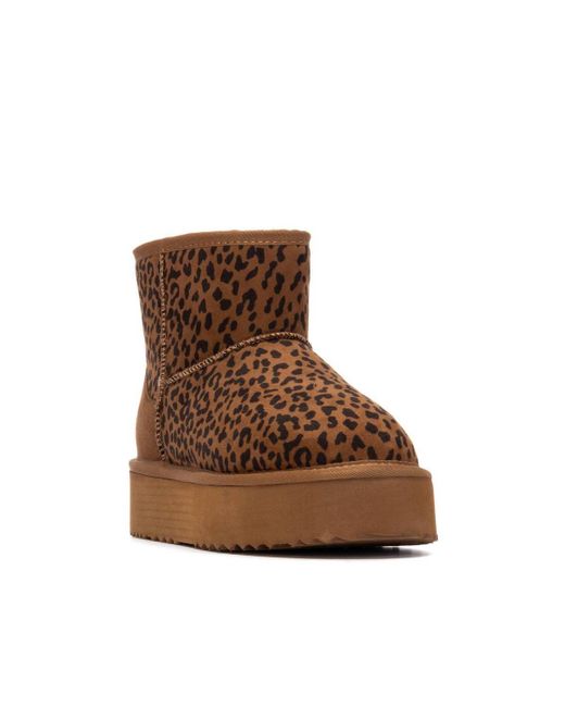 Xti Brown Winter Suede Booties By